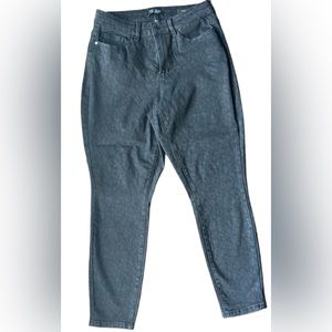 Judy Blue Women's Mid Rise Skinny Stretch Black Leopard Print JB88309 14W